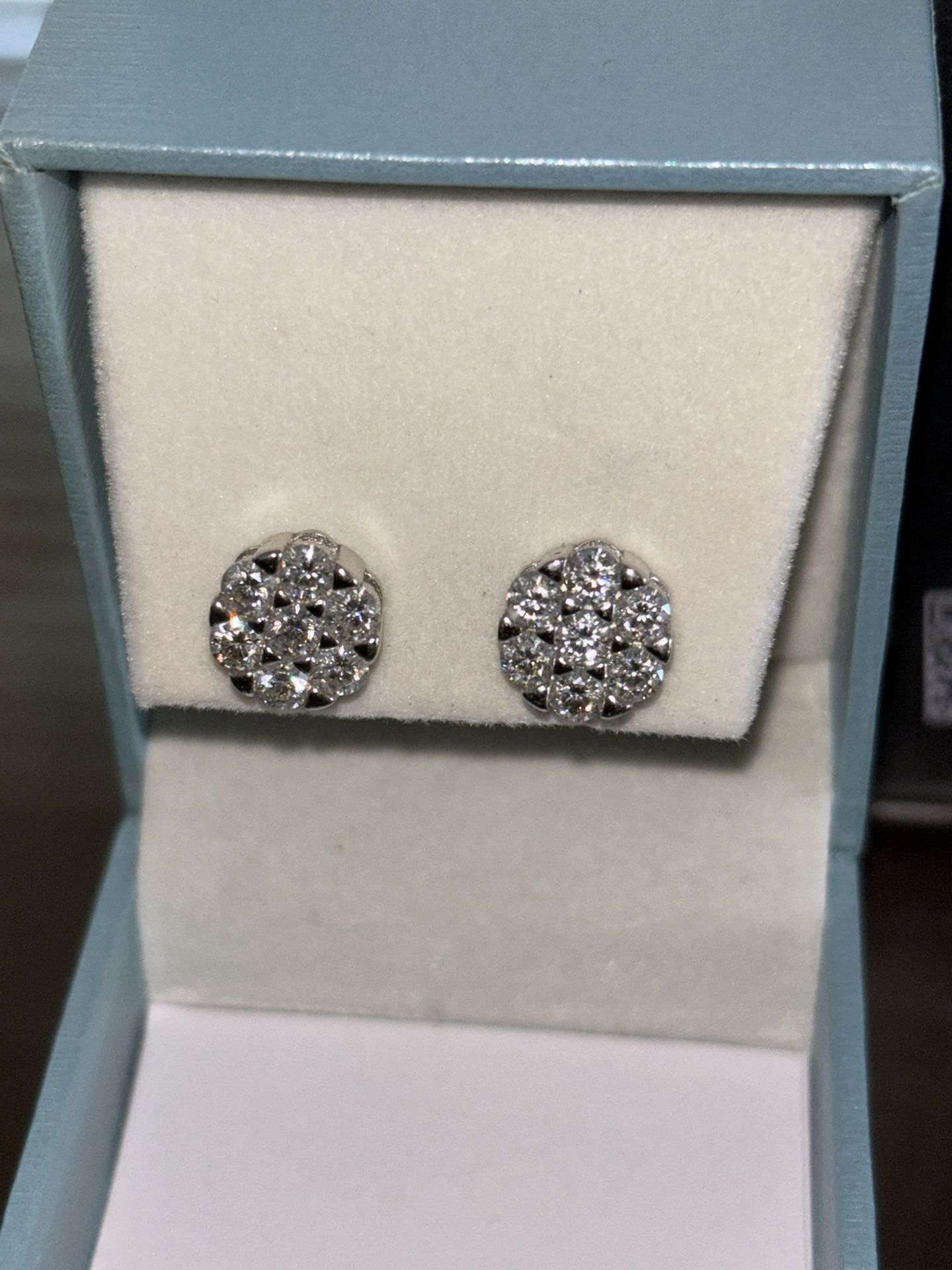 Men’s Moissanite GRA Certified Flower Cluster Earrings