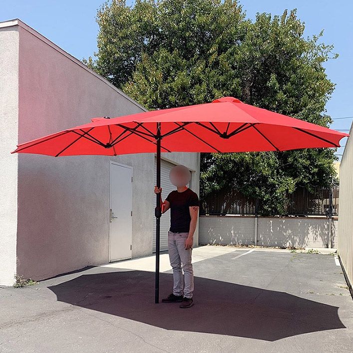 (NEW) $95 Large 15 FT Double Sided Umbrella Outdoor Patio Garden Yard (Weight base not included)