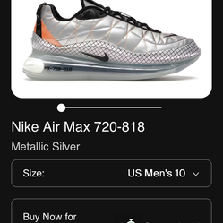 NIKE MX-720-818 METALLIC SILVER/BLACK ARGENT METALLIQUE/NOIR 11