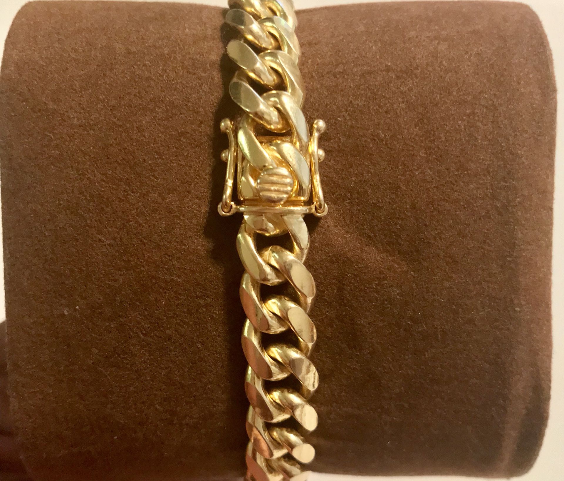 **SILVER** 14k Gold Plated Miami Cuban Link Bracelet 9mm 8” Gold Chain / Bracelet