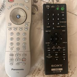 Panasonic Remote Control And Sony Remote Control 