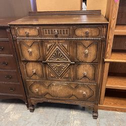 Vintage Tallboy Wood Dresser (in Store) 