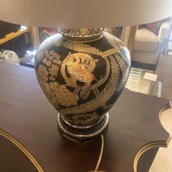 Vintage Chinese Porcelain Lamp Tiger/cheetah 