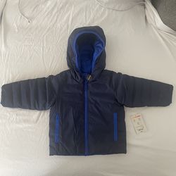 Okie Dokie Reversible Puffer Baby Boys Jacket Size 12M Blue