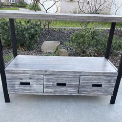 Gray Solid Wood Entry Table Dresser Furniture 