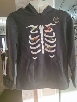 Kids Cat And Jack Skeleton Glow in the Dark Hoodie