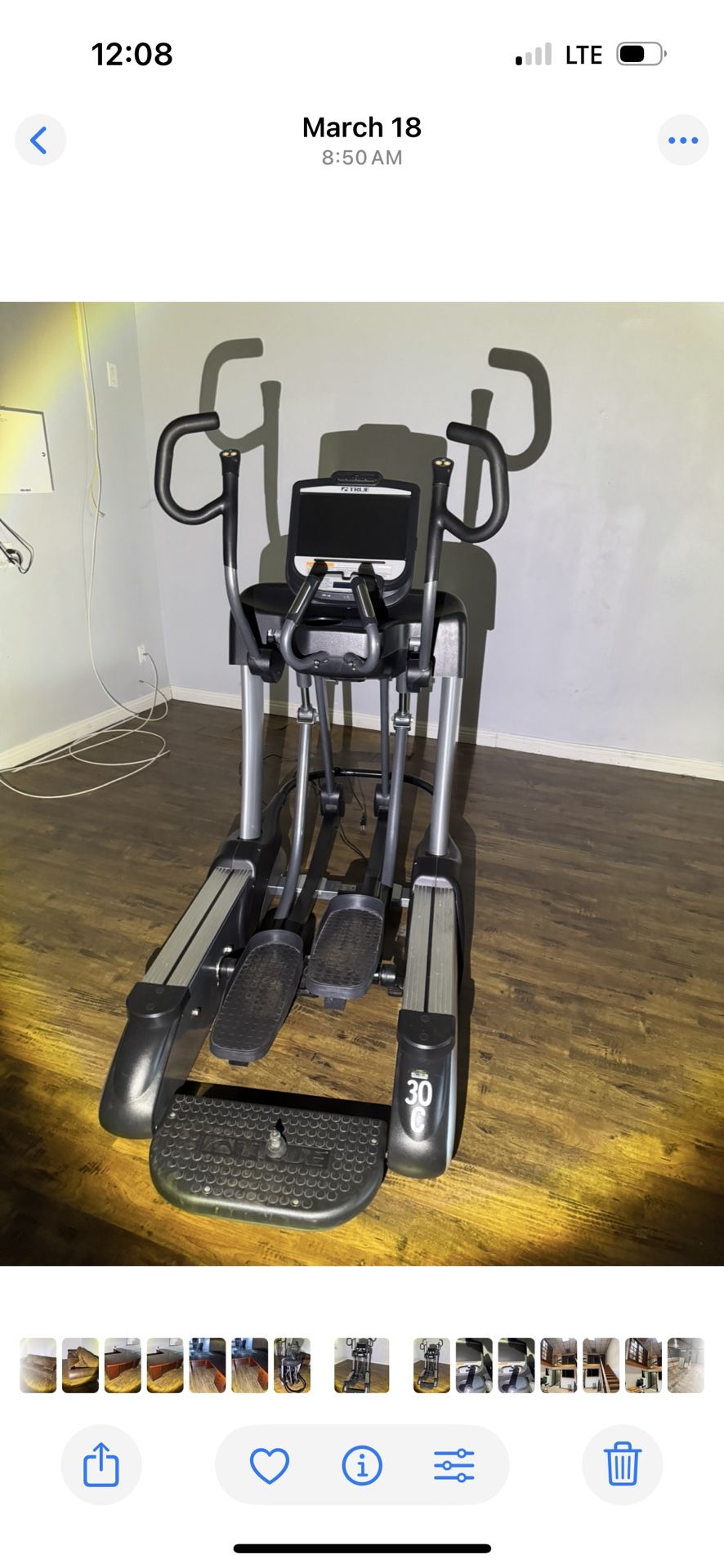 Elliptical True Gym Grade Video Screen
