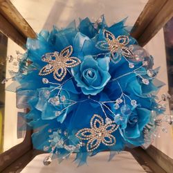 Turquoise Bouquet 12in Diameter-NEW