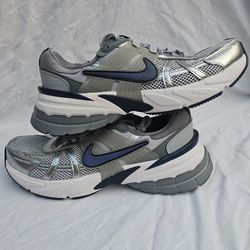 Size 10M- Nike V2K Run Wolf Grey Midnight Navy