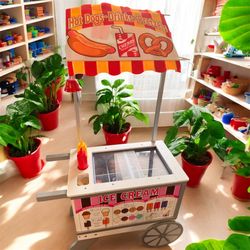 Melissa & Doug Hot Dog Food and Ice Cream Stand Cart
