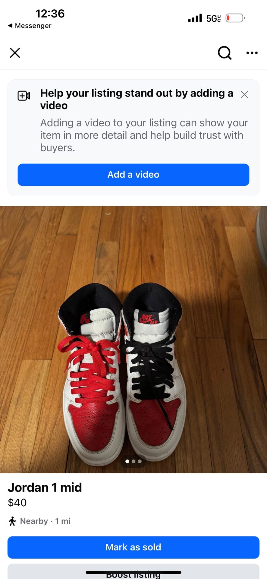 Jordan 1 Mid Size 8.5
