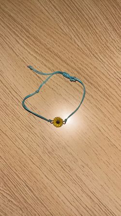 Sunflower Charm String Bracelet Adjustable