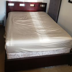 Cherry Wood Colored Queen Bed Frame