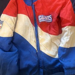 Vintage NY Giants Pro Line NFL Full Zip Puff Jacket Men's XL Apex Broken zipper