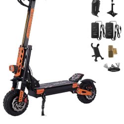 Electric Scooter Adults 6000W Dual Motor Up to 52MPH, 60V 30Ah Battery Range to 60+ Miles, Fast E-Scooter with 11 inch Tubeless Off-Road Tires and a R