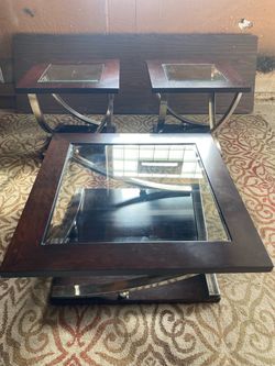 Coffee table and two end tables