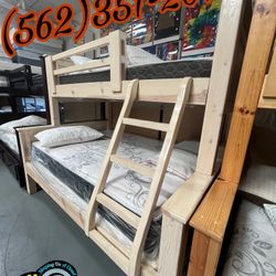 Twin Full White Wash Bunk Bed Nuevo Litera Cama 