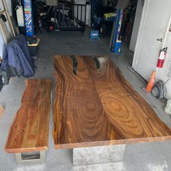 Dining Table Live Edge Wood Table 