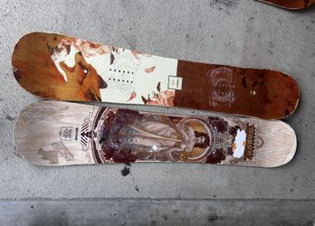2 Arbor Cadence 139cm Rocker Snowboards - Used