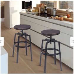 2 Adjustable Height Bar Stools 