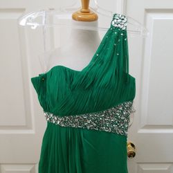 Emerald Green One Strap Sequined Dress Size XS