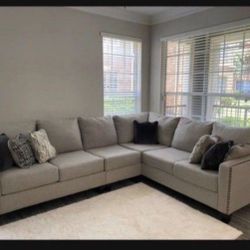 Modular Off Gray L Shaped Big Comfy Sectional✅ Living Room Set 💥 Brand New 🤩