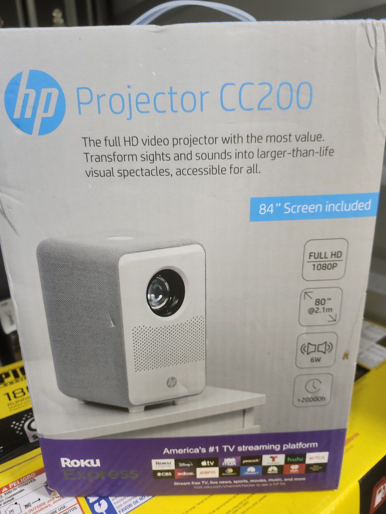 Hp Portable Projector System Cc200 With Roku Express 