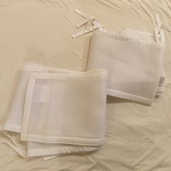 Breathable baby mesh crib liner bumpers white