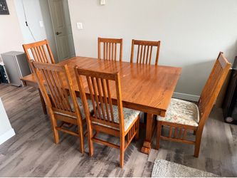 Oak wood dining table