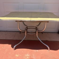 50s Chrome Yellow Formica Mcm Kitchen Table