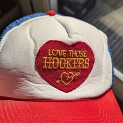 Vintage Trucker Hat Love Those Hookers Hooker Headers Car Hot Rod Exhaust Automotive Collectable USA