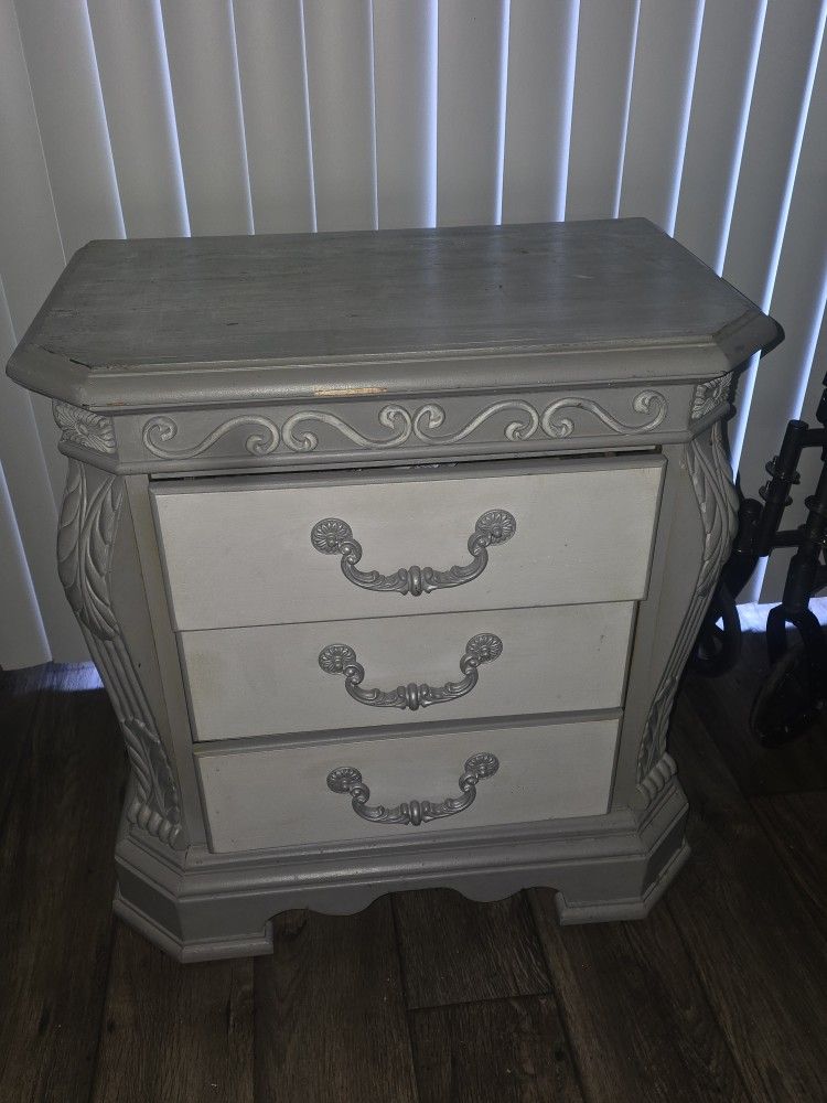 Gray And White Night Stand