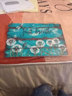 Just Breathe Decorative Hanging Sign