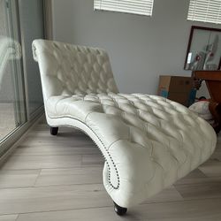 Upholstered Leather chaise 