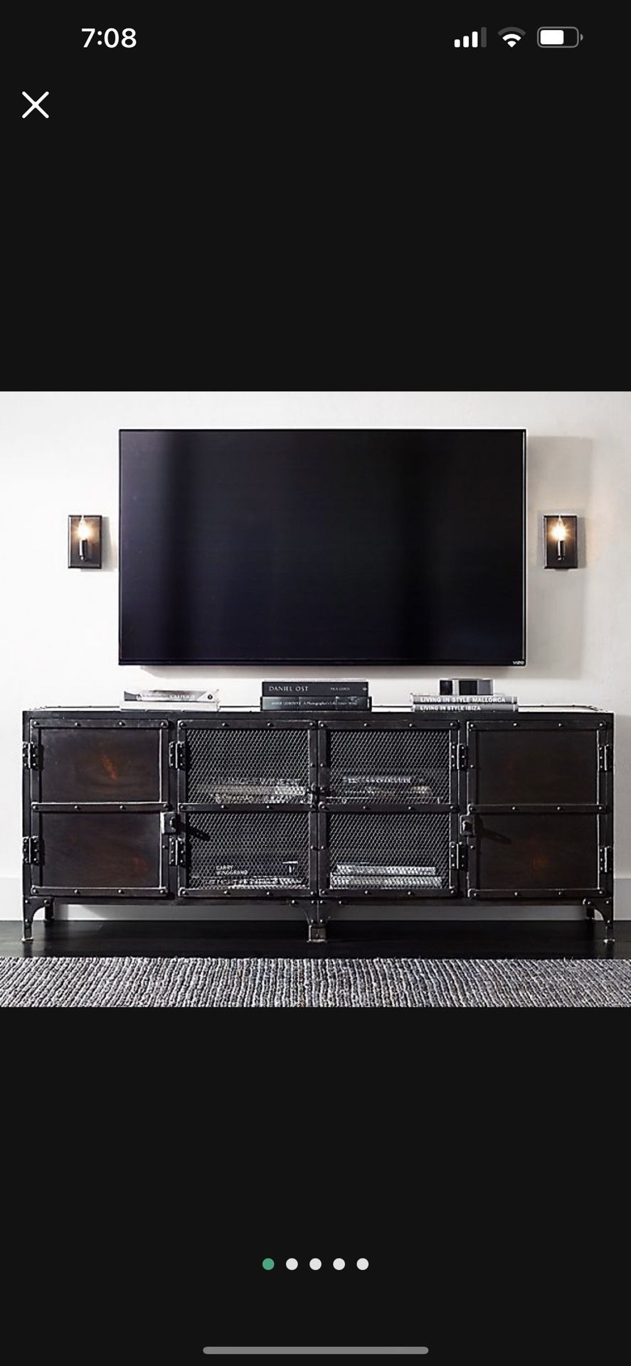 Restoration Hardware Metal Industrial Media Console
