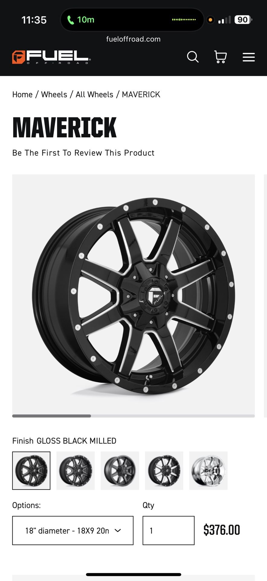 Set Of 4. Fuel mavericks Off-roading Set. 