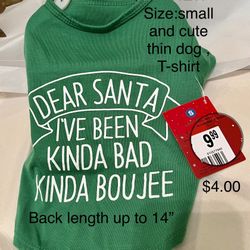  Small Dog Or Cat Christmas T-shirt (New  As Tags Attached )