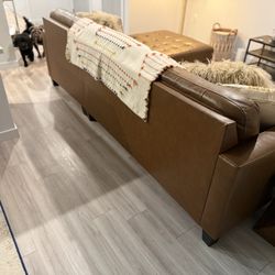 Leather Three Seater Sectional