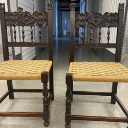 Chairs: Original Antique 1800 Italian Wooden Chairs