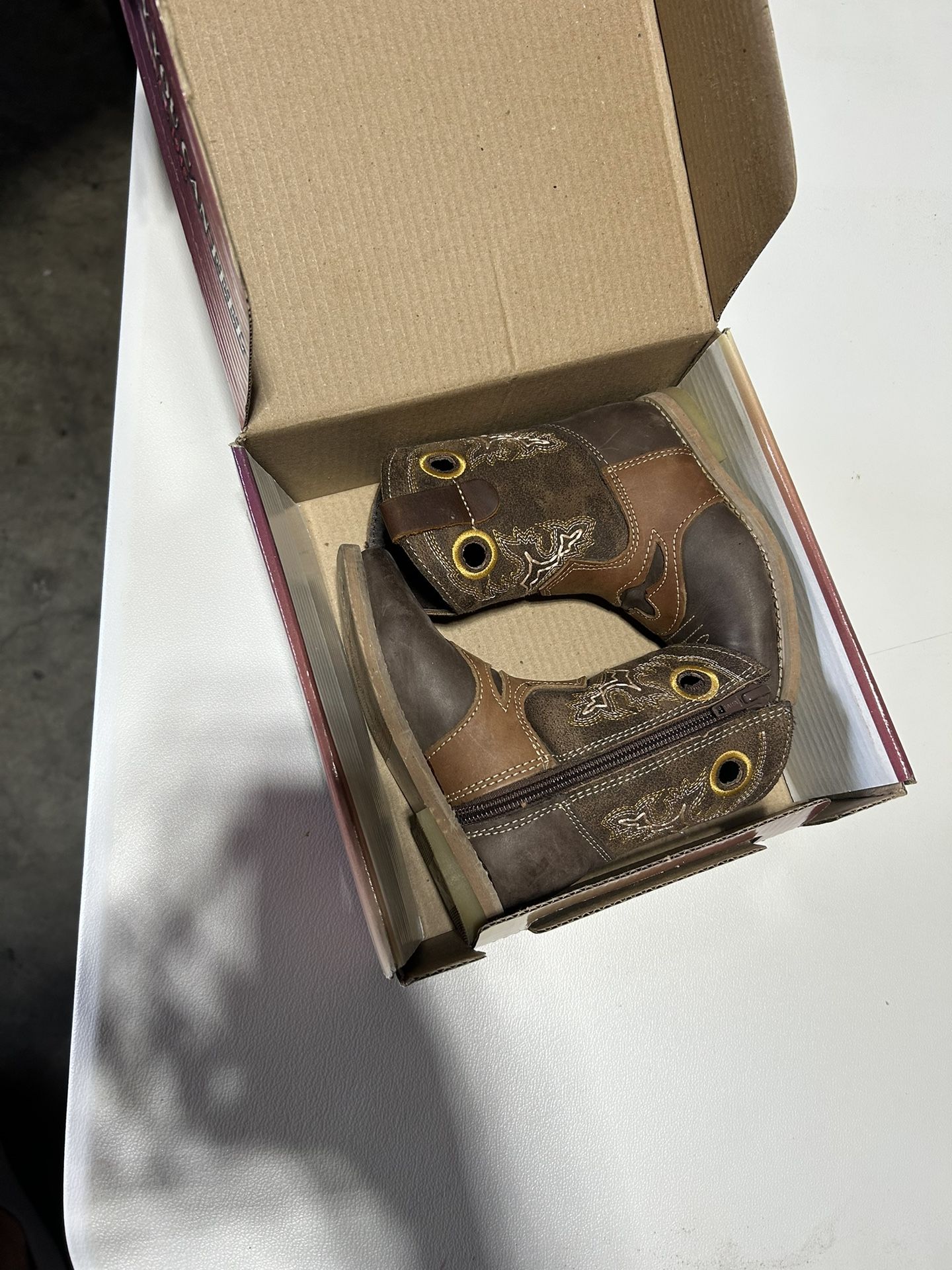 Kids Brown Cowboy Boots (Size 7)