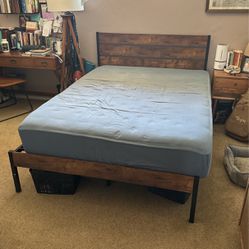 Bed Frame With Headboard And Mattress (full Size) 