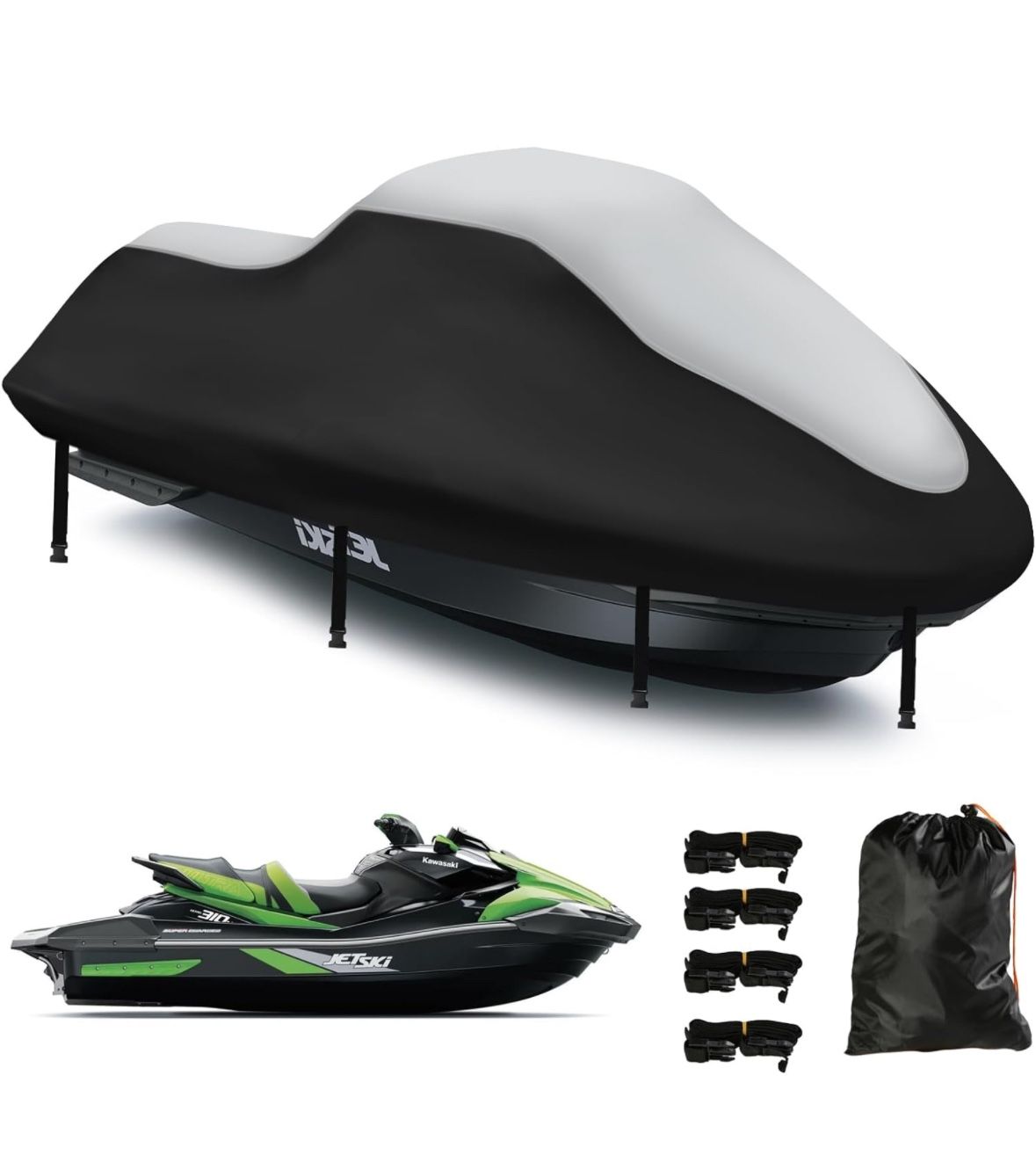Jet Ski Cover 3 Seater,Upgraded 420D Heavy Duty Waterproof Waverunner Cover