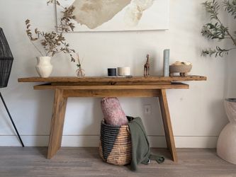 Large solid wood console table entryway table