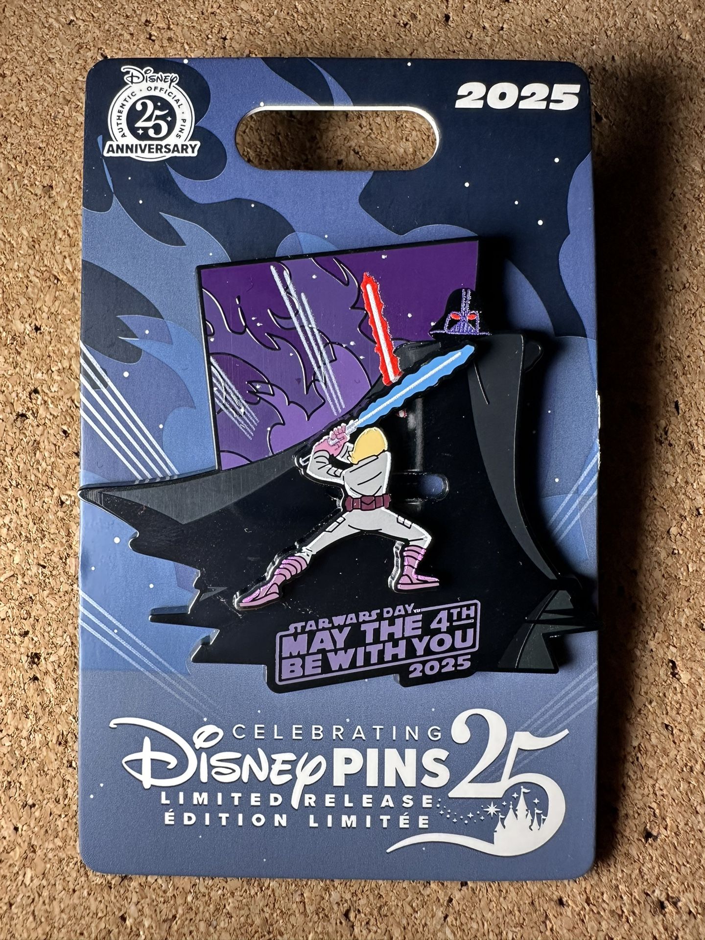 2025 Disney Parks Star Wars May The 4th Luke & Vader Training Slider Pin LR NEW
