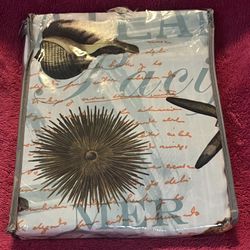 Coastal Seaside Beach Fabric 72” Shower Curtain NEW In Package!