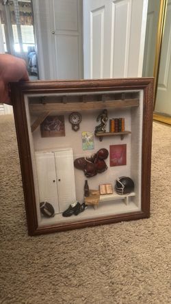 Football shadow box art
