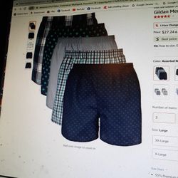 Men's Woven Boxers,sz L, Pack Of 5, NEW