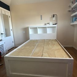 Custom Wood Queen Size Bed Frame With Six Drawers
