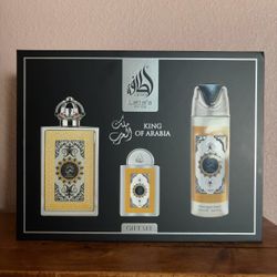 Lattafa Pride King of Arabia Eau de Parfum EDP Perfume & Body Spray Gift 4pc Set