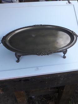 Brass serving tray art decorative